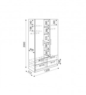 Дуглас (подростковая) М02 Шкаф трехсекционный в Ноябрьске - noyabrsk.mebel24.online | фото 3