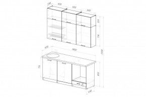 ГЛОРИЯ Кухонный гарнитур Макси 2 (1800 мм) в Ноябрьске - noyabrsk.mebel24.online | фото 2