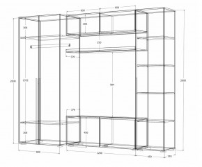 Гостиная Норден (Дуб Крафт белый) в Ноябрьске - noyabrsk.mebel24.online | фото 4