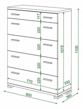 Комод Домино КМ-1 в Ноябрьске - noyabrsk.mebel24.online | фото 2