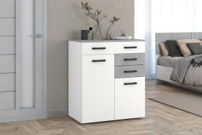 Комод Ева (Белый текстурный/Бетонный камень) в Ноябрьске - noyabrsk.mebel24.online | фото