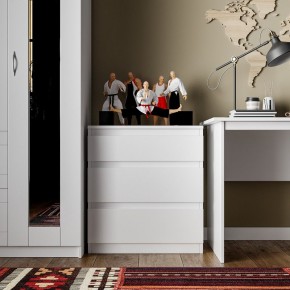 Комод КАСТОР с тремя ящиками, цвет белый в Ноябрьске - noyabrsk.mebel24.online | фото 3