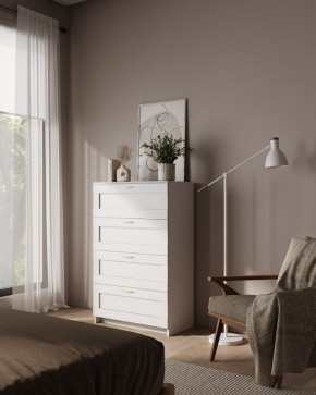 Комод СИРИУС с четырьмя ящиками, цвет белый в Ноябрьске - noyabrsk.mebel24.online | фото