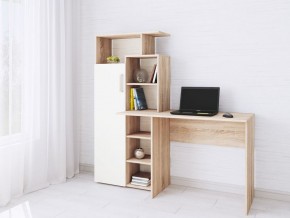 Компьютерный Стол Квартет-7 Дуб сонома/Белый в Ноябрьске - noyabrsk.mebel24.online | фото