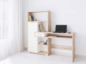 Компьютерный стол Квартет-8 дуб сонома/белый в Ноябрьске - noyabrsk.mebel24.online | фото
