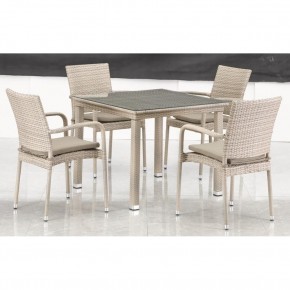 Комплект плетеной мебели T257C/Y376C-W85 Latte (4+1) + подушки на стульях в Ноябрьске - noyabrsk.mebel24.online | фото