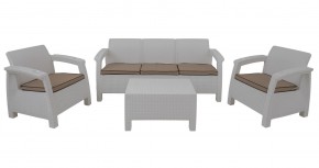 Комплект уличной мебели Yalta Premium Terrace Triple Set (Ялта) белый (+подушки под спину) в Ноябрьске - noyabrsk.mebel24.online | фото 1