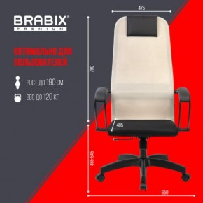 Кресло BRABIX PREMIUM "Ultimate EX-800" пластик, плотная двойная сетка Х2, черное/бежевое, 532916 в Ноябрьске - noyabrsk.mebel24.online | фото 6