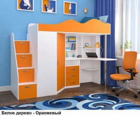 Кровать-чердак Пионер 1 (800*1900) Белое дерево, Анкор темный, Венге в Ноябрьске - noyabrsk.mebel24.online | фото 6