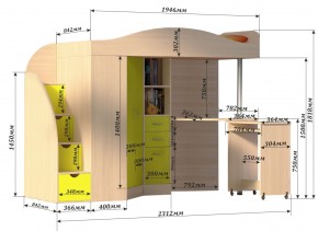 Кровать-чердак Юниор 4 (800*1900) в Ноябрьске - noyabrsk.mebel24.online | фото 3