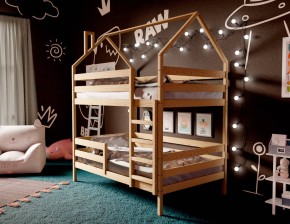 Кровать-домик двухъярусная 80*190 без покраски в Ноябрьске - noyabrsk.mebel24.online | фото 2