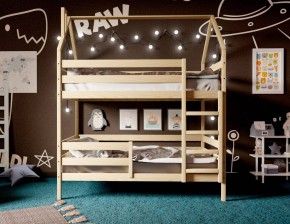Кровать-домик двухъярусная 80*190 без покраски в Ноябрьске - noyabrsk.mebel24.online | фото 3