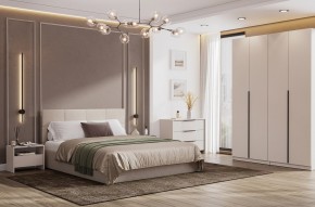 Кровать двойная №4 с основанием (Бежевый) в Ноябрьске - noyabrsk.mebel24.online | фото 3