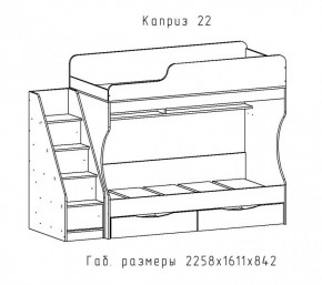 КАПРИЗ-22 Кровать двухъярусная 800 настил ЛДСП в Ноябрьске - noyabrsk.mebel24.online | фото 2