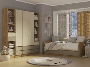 ЧЕЛСИ Color Кровать с ящиками 800 с настилом ЛДСП (Слоновая кость/Глиняный серый/Дуб крафт) в Ноябрьске - noyabrsk.mebel24.online | фото 2
