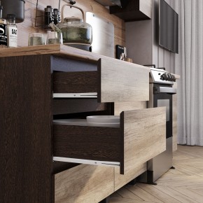 Кухня Энигма 1.6 м (венге/дуб каньон) в Ноябрьске - noyabrsk.mebel24.online | фото 2