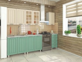 Кухня модульная Луксор бирюза-кремовый в Ноябрьске - noyabrsk.mebel24.online | фото