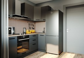 Кухня угловая Антрацит 2200х1000 (Стол. 38мм) в Ноябрьске - noyabrsk.mebel24.online | фото 1