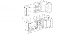 Кухня угловая Антрацит 2200х1000 (Стол. 38мм) в Ноябрьске - noyabrsk.mebel24.online | фото 2