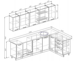 Кухня угловая Антрацит 2600х1600 (Стол. 38мм) в Ноябрьске - noyabrsk.mebel24.online | фото 2