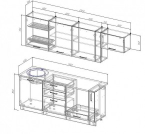 Кухонный гарнитур Антрацит 2550 (Стол. 38мм) в Ноябрьске - noyabrsk.mebel24.online | фото 3