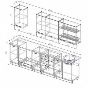 Кухонный гарнитур Антрацит 2800 (Стол. 38мм) в Ноябрьске - noyabrsk.mebel24.online | фото 3