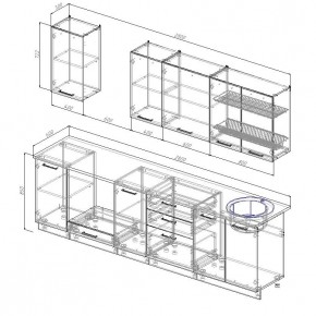 Кухонный гарнитур Бланка 2800 (Стол. 26мм) в Ноябрьске - noyabrsk.mebel24.online | фото 2