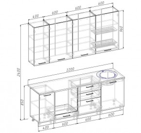 Кухонный гарнитур Дели 2200 (Стол. 38мм) в Ноябрьске - noyabrsk.mebel24.online | фото 2