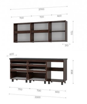 Кухонный гарнитур Лофт 2.0 (Дуб Крафт/Венге) в Ноябрьске - noyabrsk.mebel24.online | фото 3