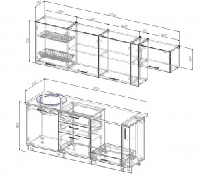 Кухонный гарнитур Муссон 2550 (Стол. 38мм) в Ноябрьске - noyabrsk.mebel24.online | фото 2