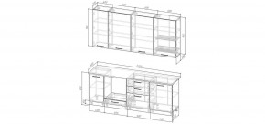 Кухонный гарнитур Санторини 2200 h 950 (Стол. 26мм) в Ноябрьске - noyabrsk.mebel24.online | фото 2