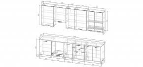 Кухонный гарнитур Санторини 3000 h950 (Стол. 38мм) в Ноябрьске - noyabrsk.mebel24.online | фото 2