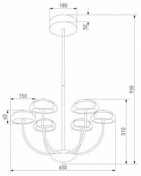 Люстра на штанге Eurosvet Fungo 50388 LED черный в Ноябрьске - noyabrsk.mebel24.online | фото 4
