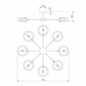 Люстра на штанге Eurosvet Gallo 70121/8 черный в Ноябрьске - noyabrsk.mebel24.online | фото 3