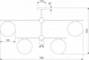 Люстра на штанге Eurosvet Marbella 60147/6 черный в Ноябрьске - noyabrsk.mebel24.online | фото 3