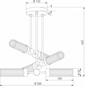 Люстра на штанге Eurosvet Oriens 60166/6 латунь в Ноябрьске - noyabrsk.mebel24.online | фото 5