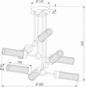 Люстра на штанге Eurosvet Oriens 60166/8 латунь в Ноябрьске - noyabrsk.mebel24.online | фото 3