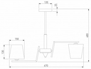 Люстра на штанге Eurosvet Ozark 60149/6 латунь в Ноябрьске - noyabrsk.mebel24.online | фото 4