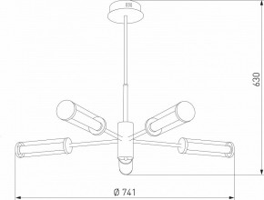 Люстра на штанге Eurosvet Stark 50386/5 LED латунь в Ноябрьске - noyabrsk.mebel24.online | фото 6