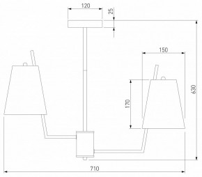 Люстра на штанге Eurosvet Topanga 60173/6 латунь в Ноябрьске - noyabrsk.mebel24.online | фото 4