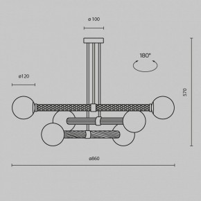 Люстра на штанге Maytoni Teatro MOD287PL-06BS в Ноябрьске - noyabrsk.mebel24.online | фото 3