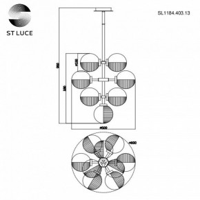 Люстра на штанге ST-Luce Todo SL1184.403.13 в Ноябрьске - noyabrsk.mebel24.online | фото 5