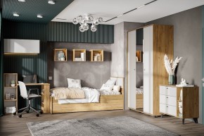 МИЛАН Детская (Дуб Золотой/Белый матовый) в Ноябрьске - noyabrsk.mebel24.online | фото