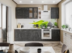 Модульная кухня Марбл мрамор дарк в Ноябрьске - noyabrsk.mebel24.online | фото 1