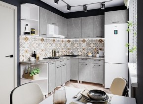 Модульная кухня Марбл мрамор лайт в Ноябрьске - noyabrsk.mebel24.online | фото 1