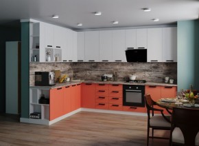 Модульная кухня Осло карбон фарфор/карбон манго в Ноябрьске - noyabrsk.mebel24.online | фото 1