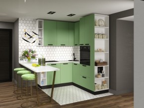 Модульная кухня Осло карбон мята в Ноябрьске - noyabrsk.mebel24.online | фото 1