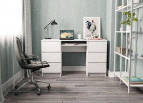 МОРИ МС-2 Стол 6 ящиков (белый) в Ноябрьске - noyabrsk.mebel24.online | фото