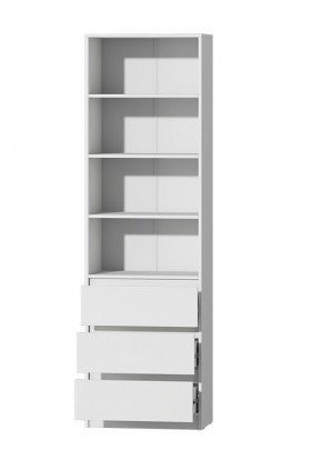 МС "Хилтон" Стеллаж (Белый текстурный) в Ноябрьске - noyabrsk.mebel24.online | фото 2