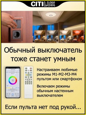 Накладной светильник Citilux Диамант Смарт CL713A30G в Ноябрьске - noyabrsk.mebel24.online | фото 6